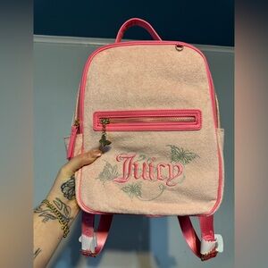Juicy Couture Full-size Backpack NWT Butterfly Rhinestone Stitching Pink
